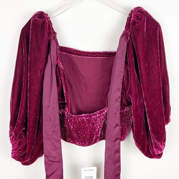 FREE PEOPLE | Marie  Velvet Open Back Cropped Top NWT - Picture 9 of 12